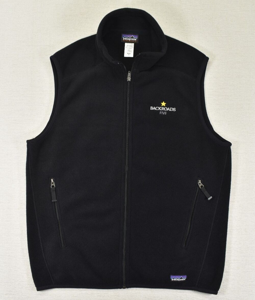 Patagonia Synchilla Fleece Vest Black Backroads Five Logo Men's Medium